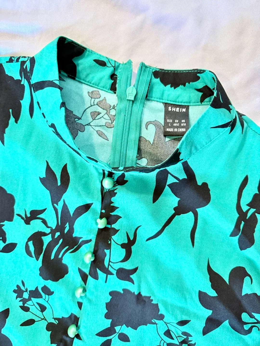 Shein Green Floral Maxi Dress - Size S image indicator(5)