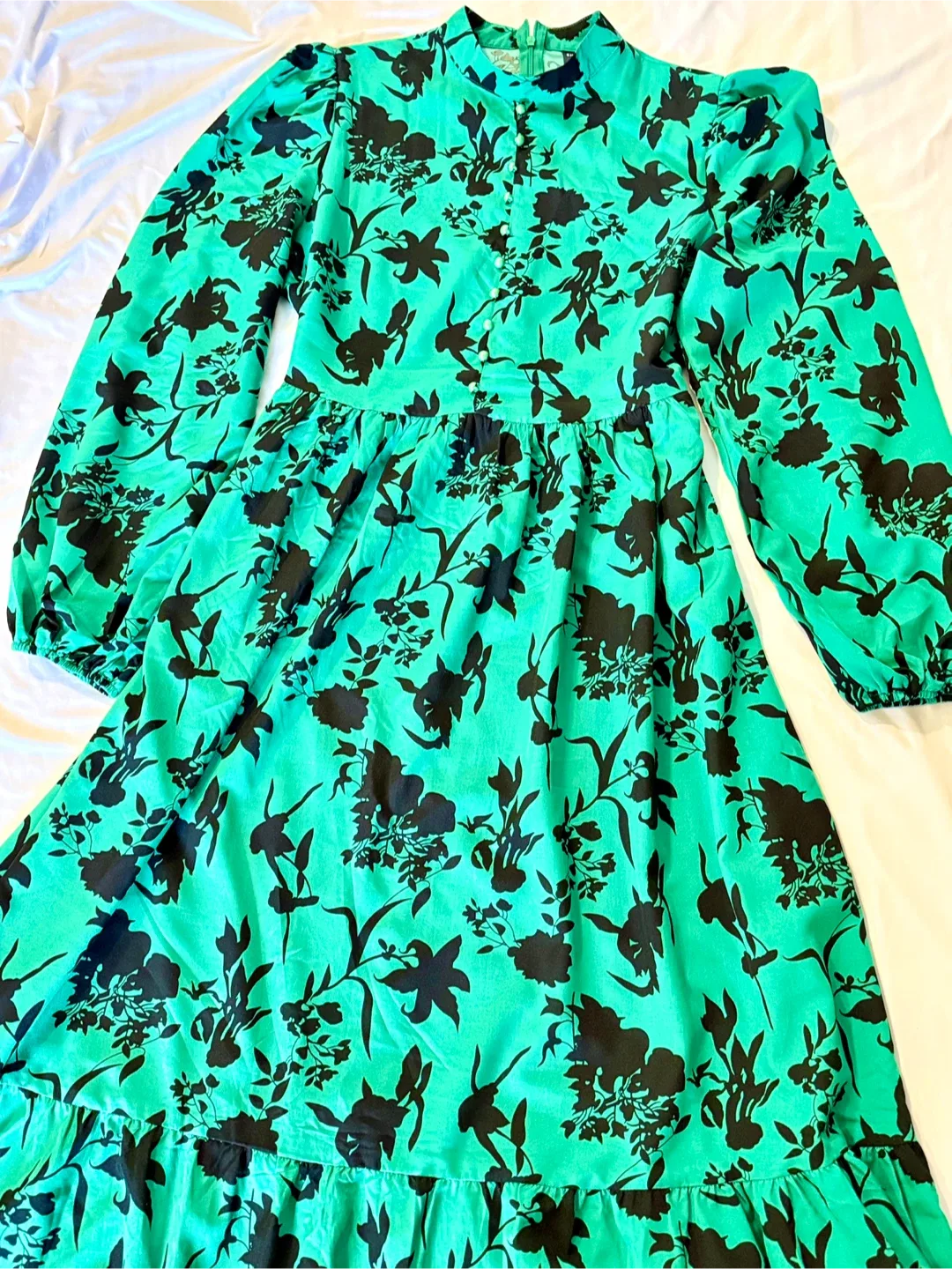 Shein Green Floral Maxi Dress - Size S image indicator(4)