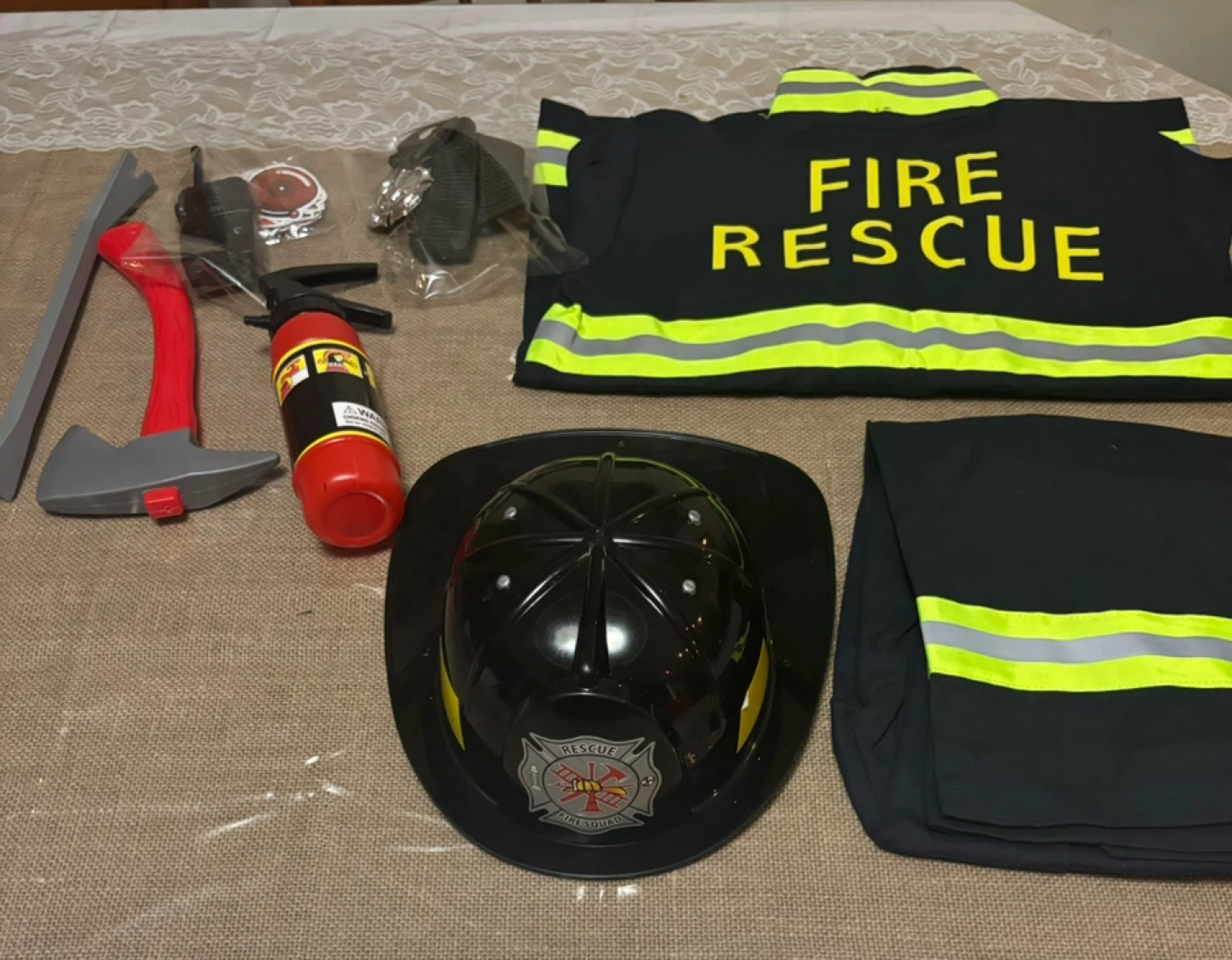 Kids Grayy Firefighter Costume - Size L - photo 5