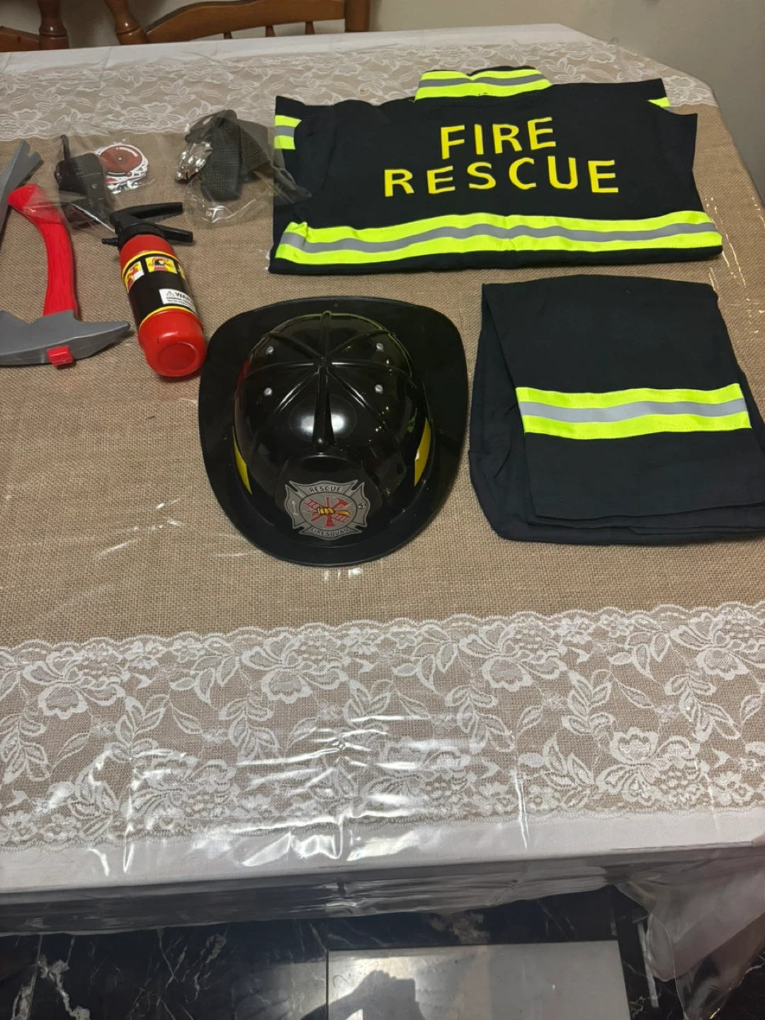 Kids Grayy Firefighter Costume - Size L - photo 4
