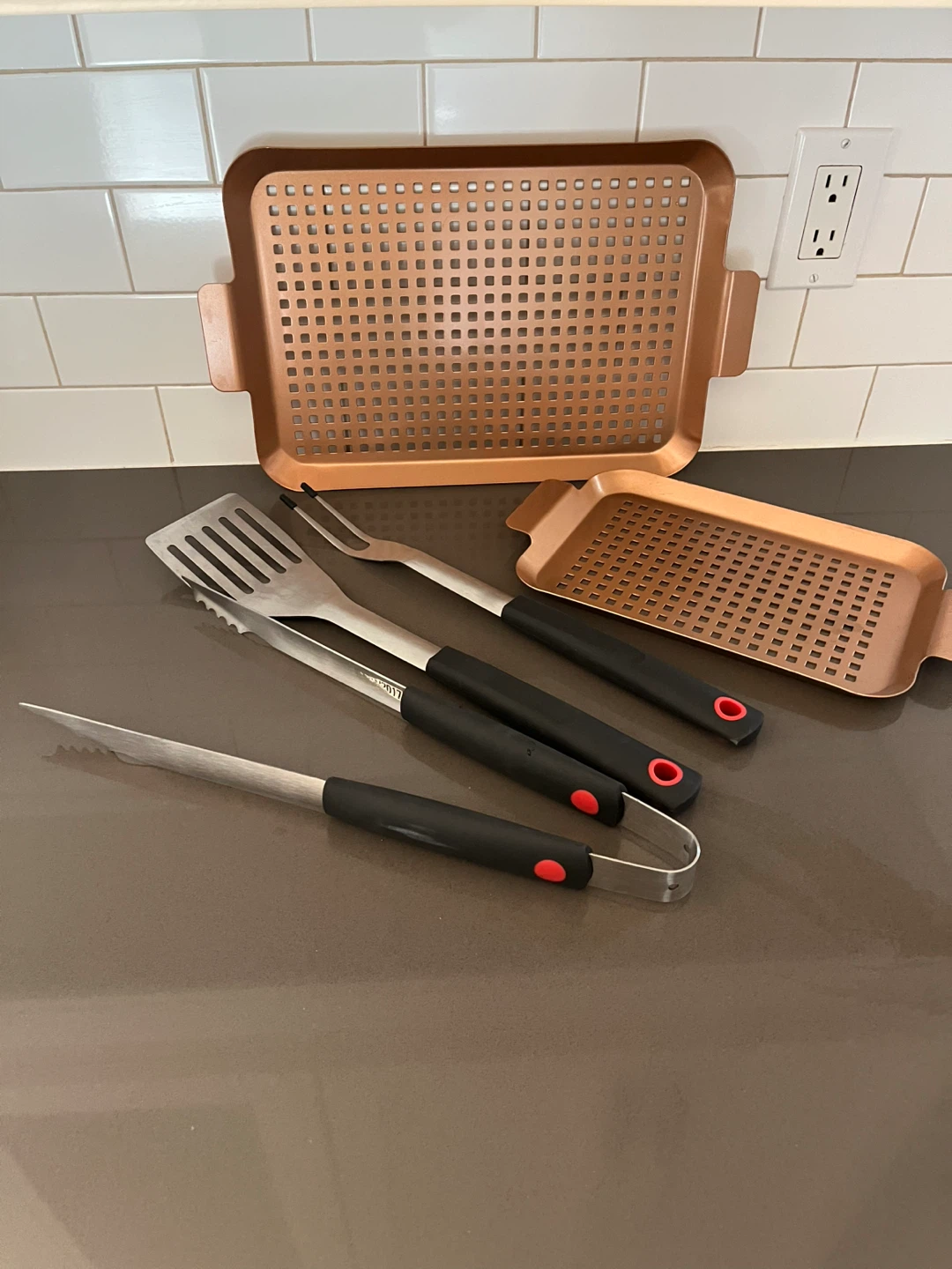 2 Copper Grills & BBQ utensils- price is for all - photo 2