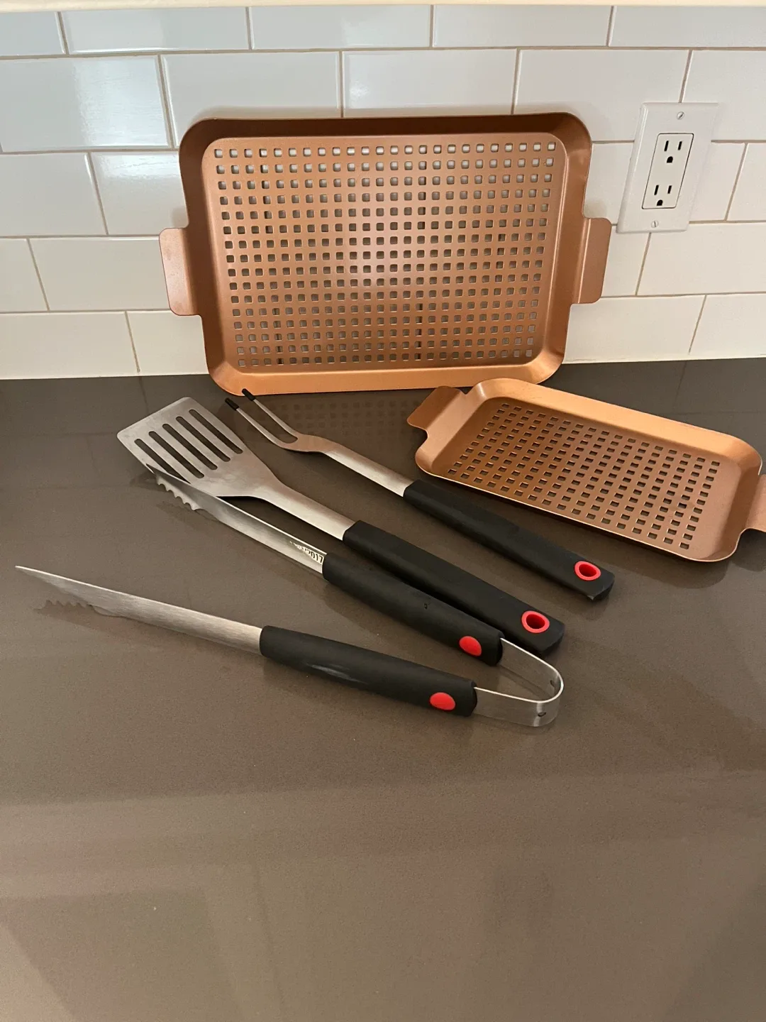 2 Copper Grills & BBQ utensils- price is for all image indicator(2)