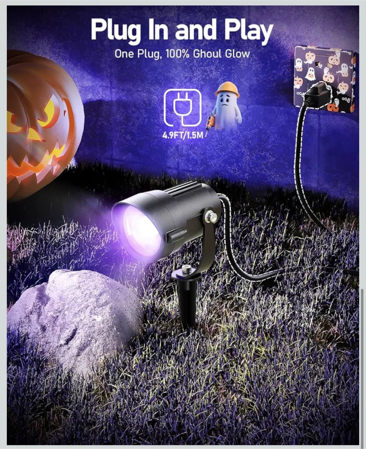 12W Black Light for Halloween Decor image indicator(5)