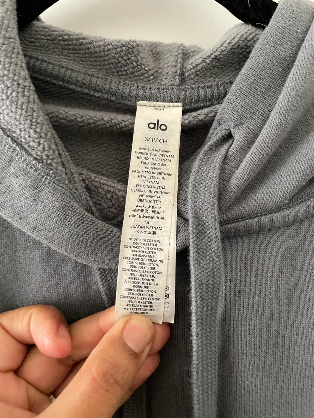 Alo Grey Hoodie - Size Small - photo 3