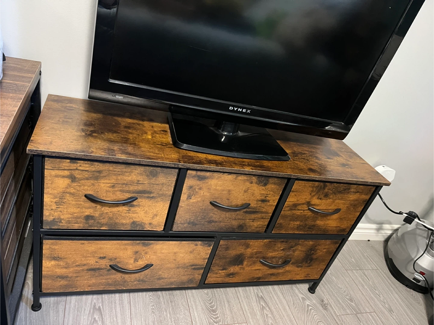 Wood Dresser with Fabric Drawers