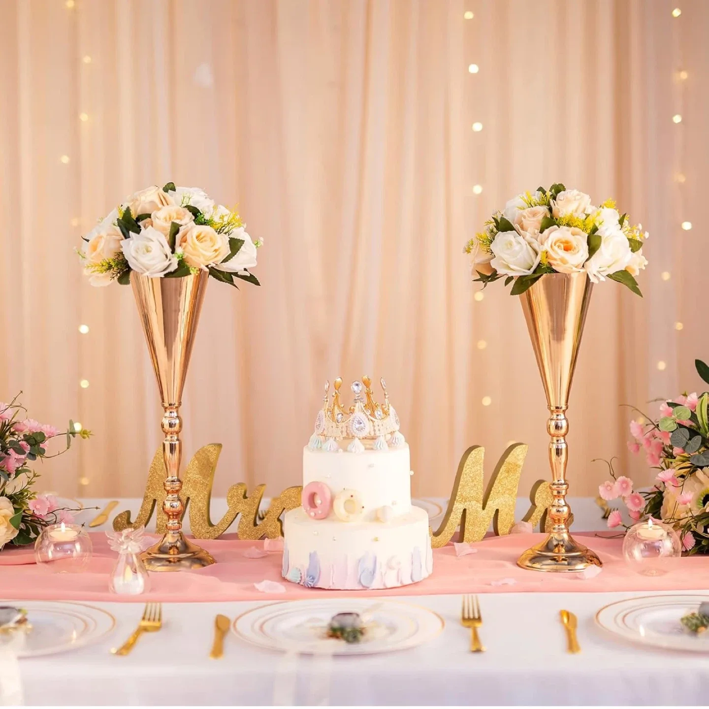 10 Pcs Metal Tabletop Flower Stand image indicator(4)