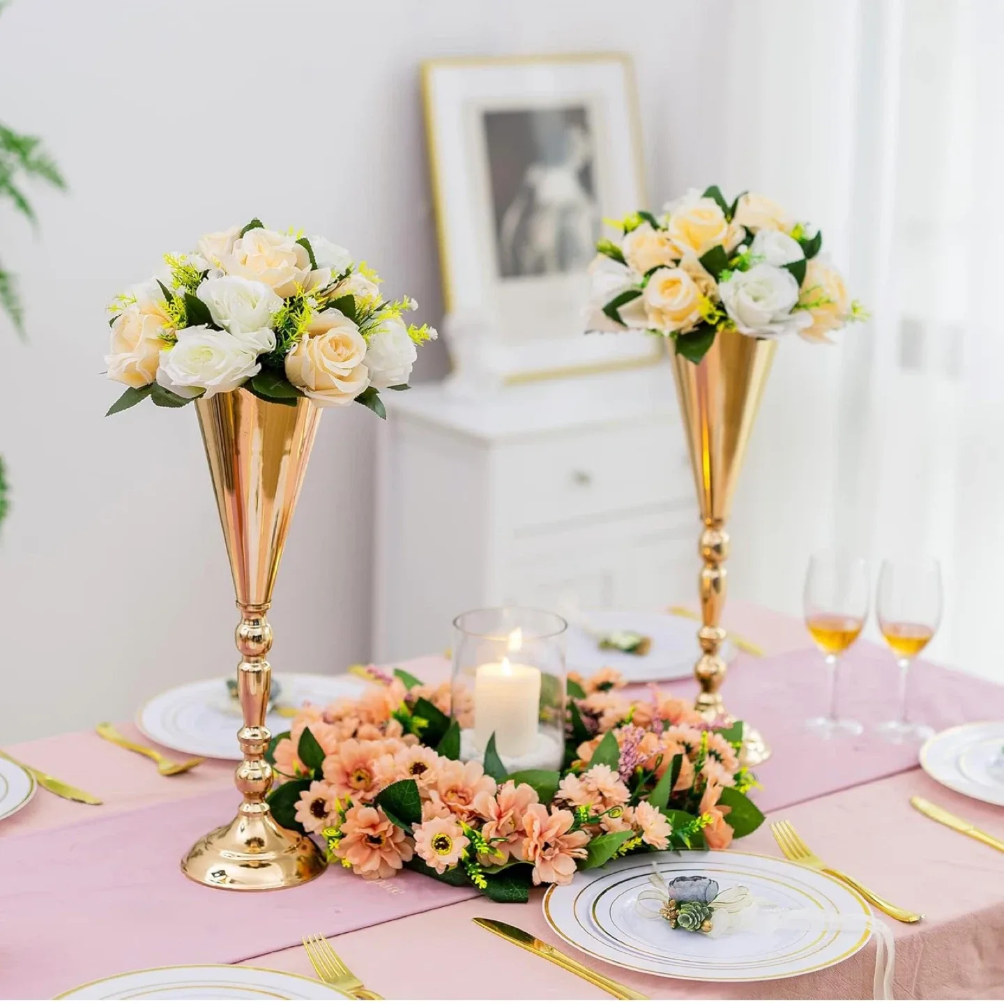 10 Pcs Metal Tabletop Flower Stand image indicator(5)