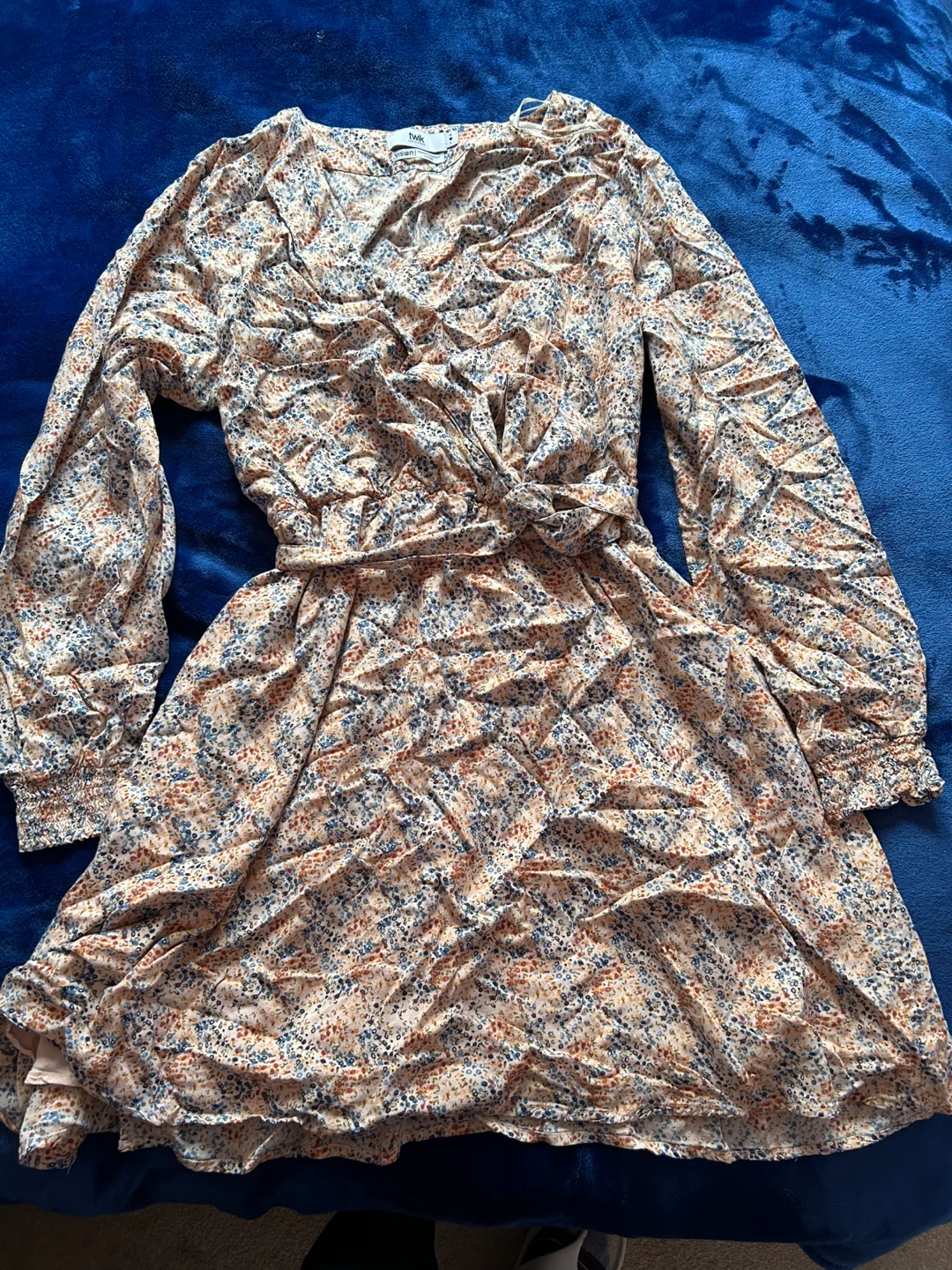 Twik Floral Print Mini Dress - Size Large - photo 3