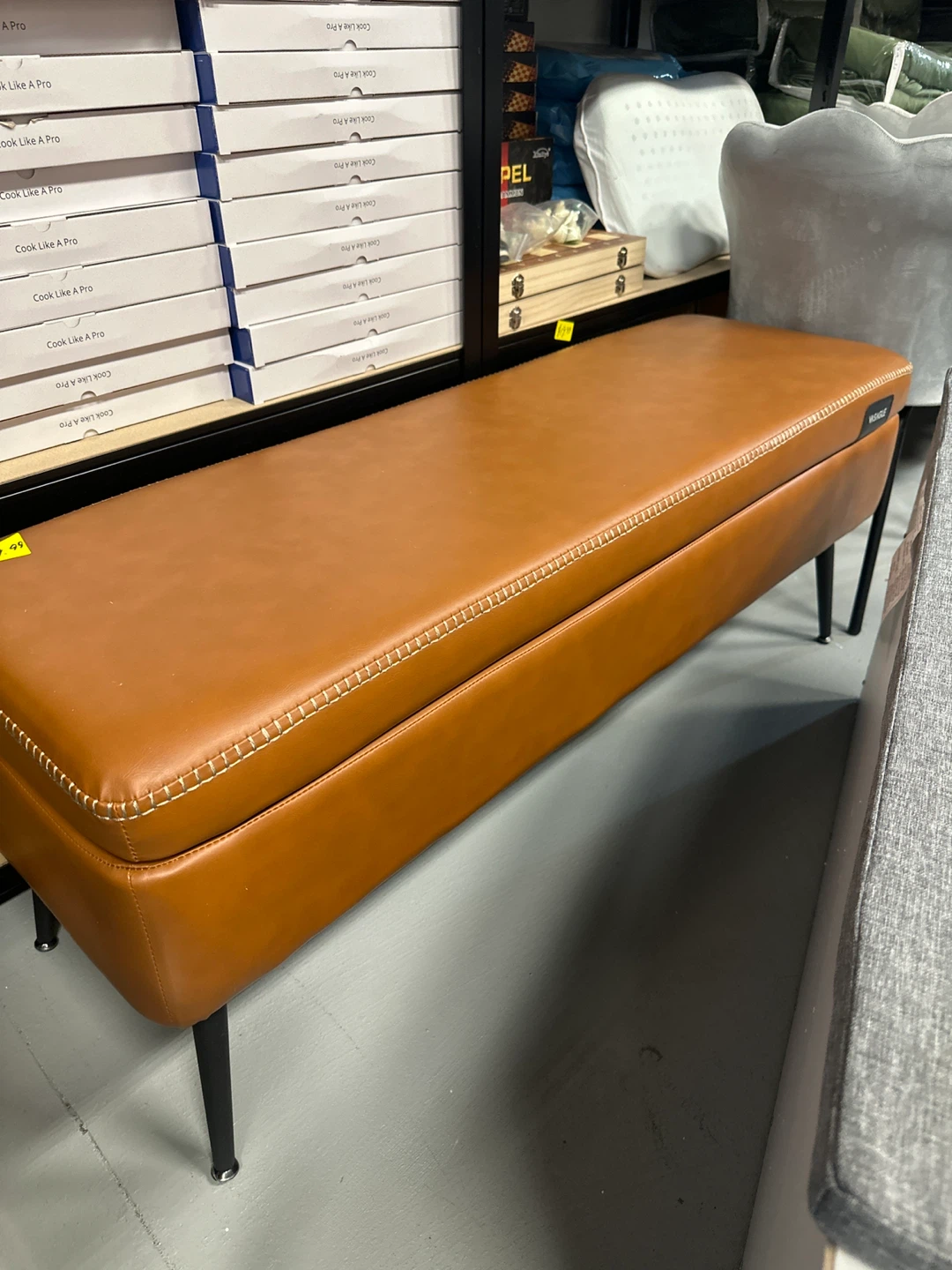 Structube Tanger Leather Bench - Like New!