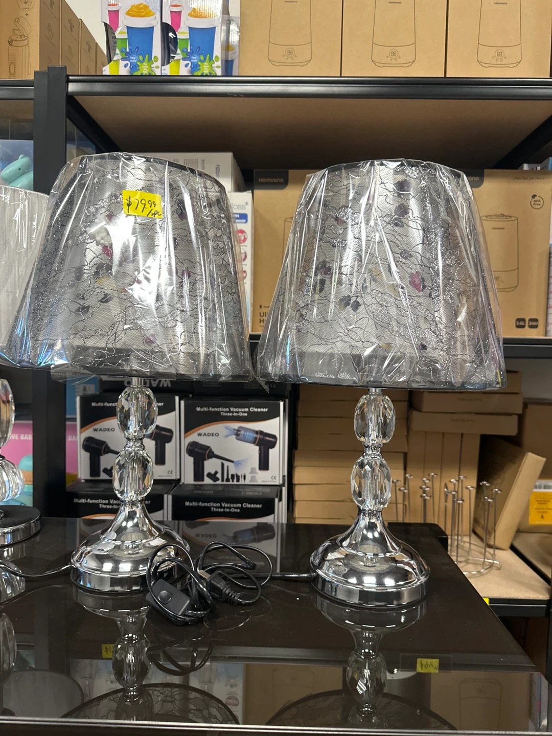 Crystal Table Lamps - Set of Two