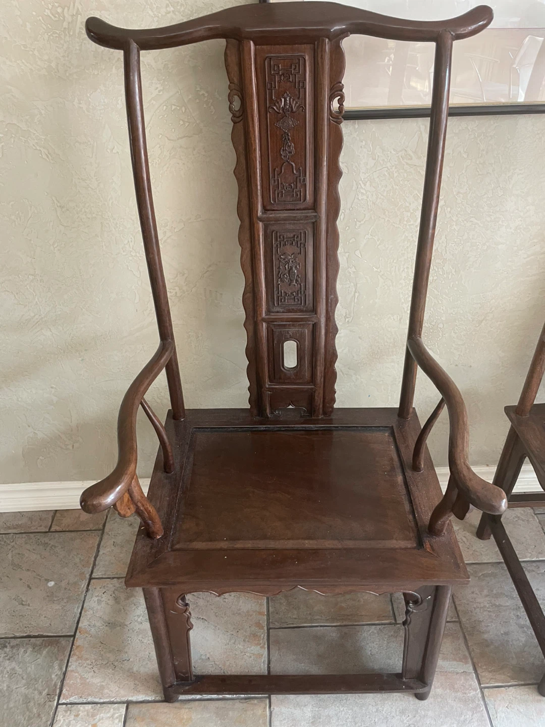 Pair of Antique Chinese Yoke Back Chairs - photo 2