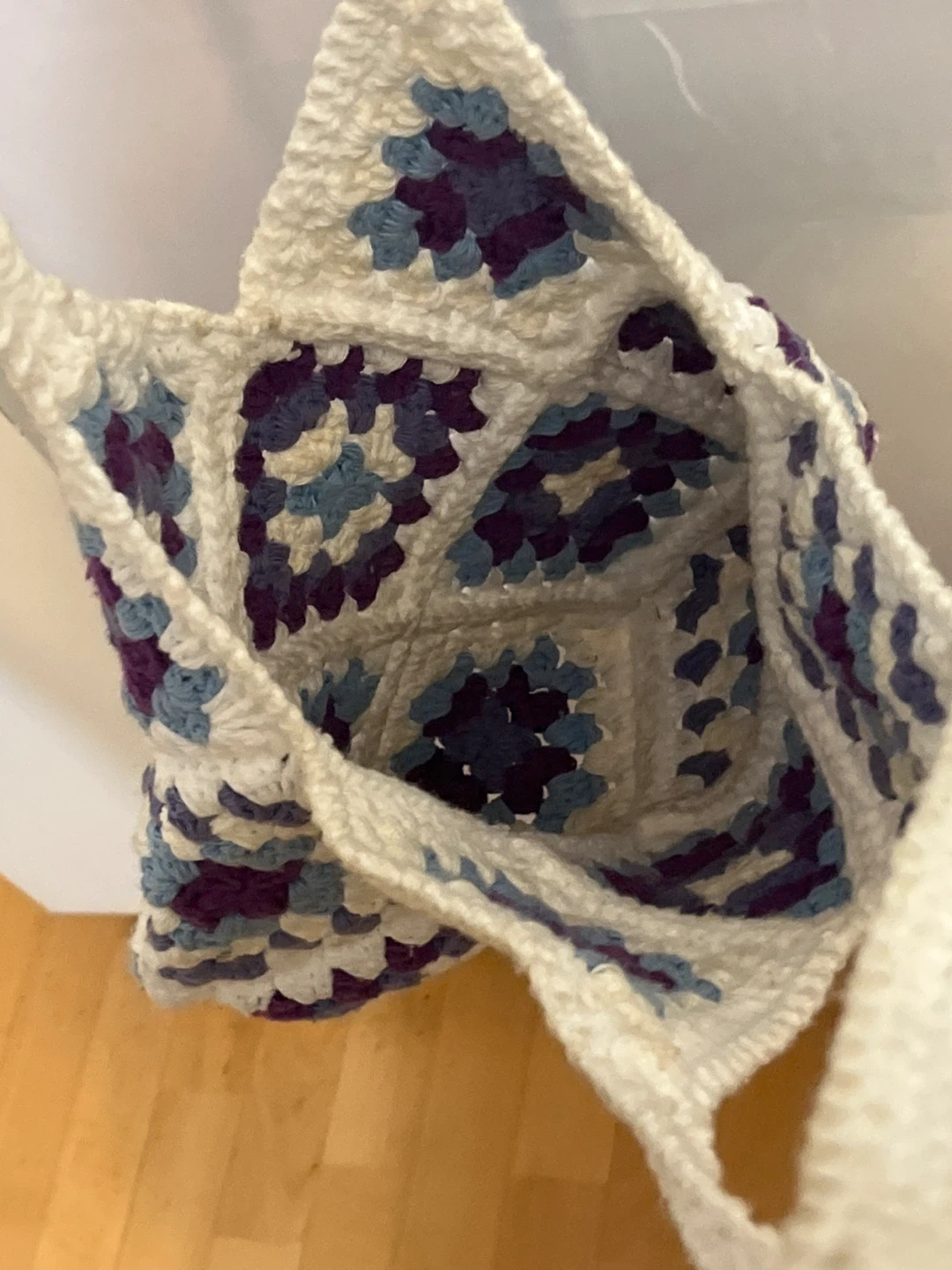 Handmade Crochet Granny Square Tote Bag - photo 3