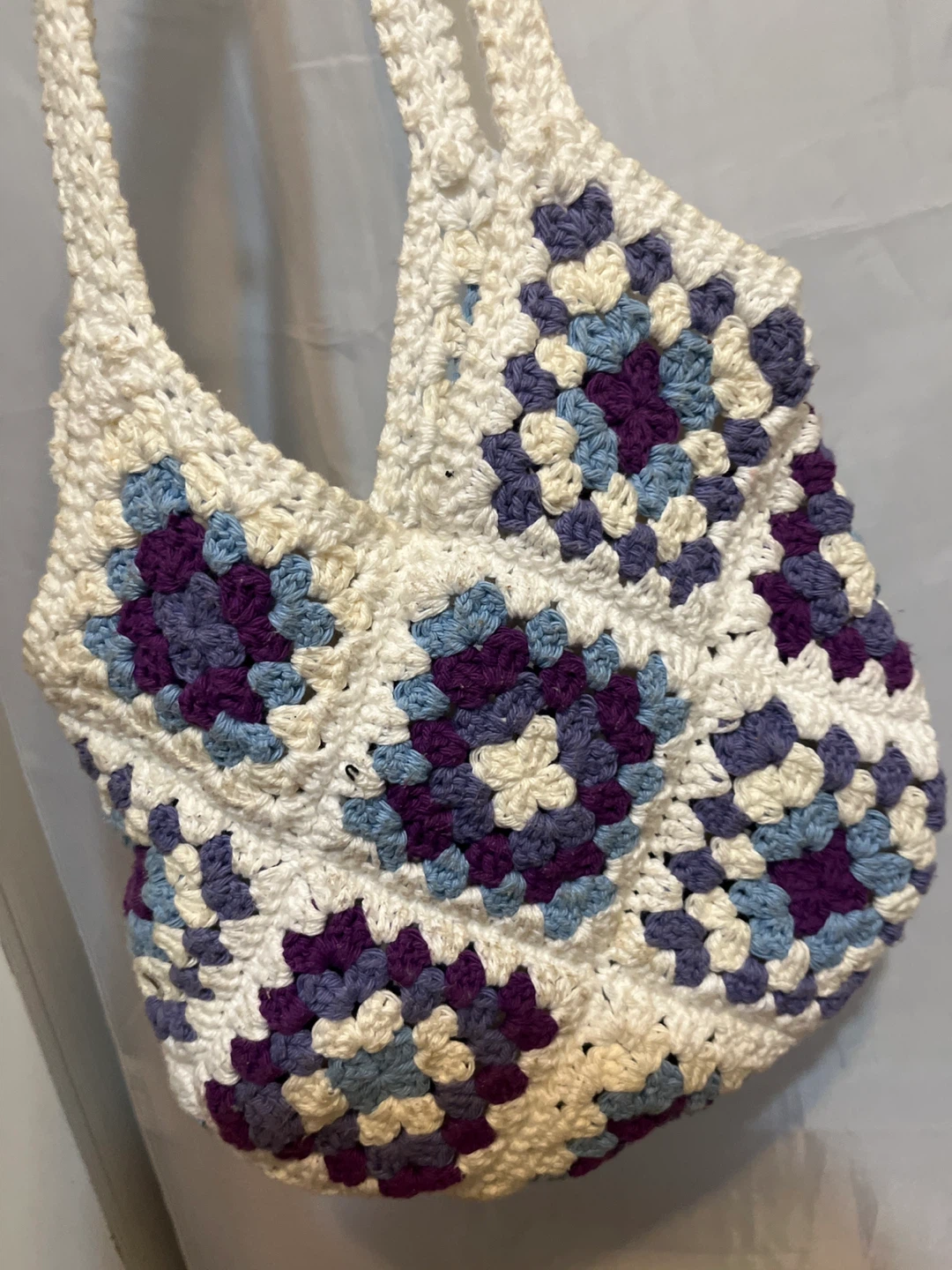 Handmade Crochet Granny Square Tote Bag - photo 2