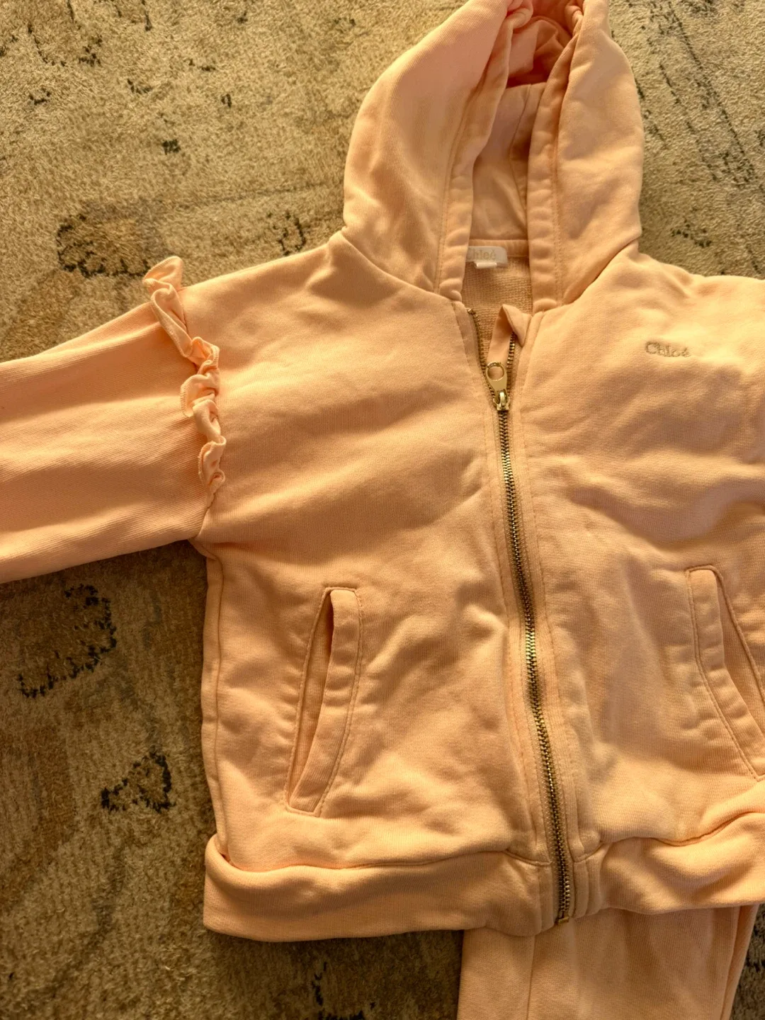 Chloé Kids' Pink Cotton-Blend Tracksuit image indicator(4)