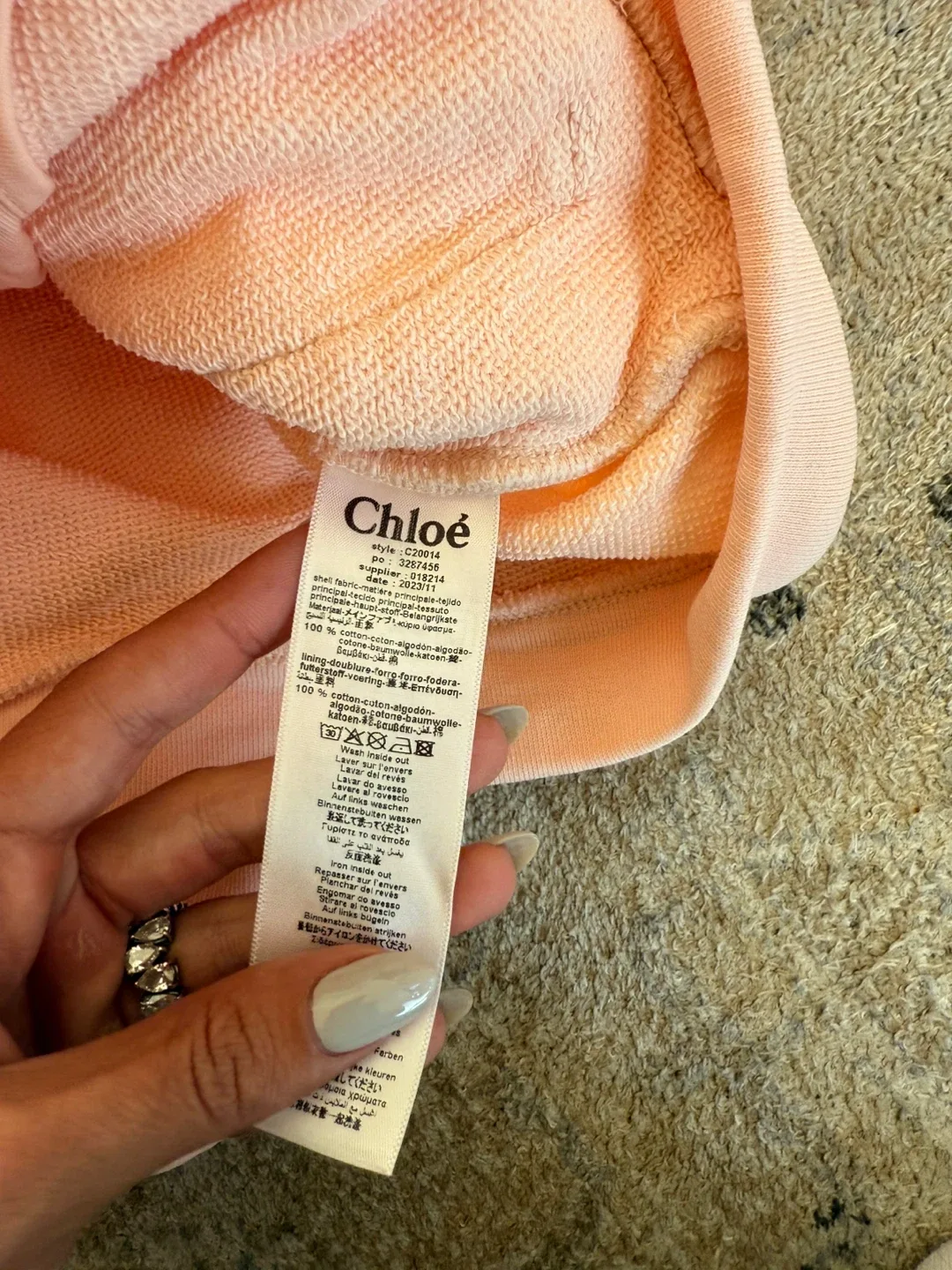 Chloé Kids' Pink Cotton-Blend Tracksuit image indicator(5)