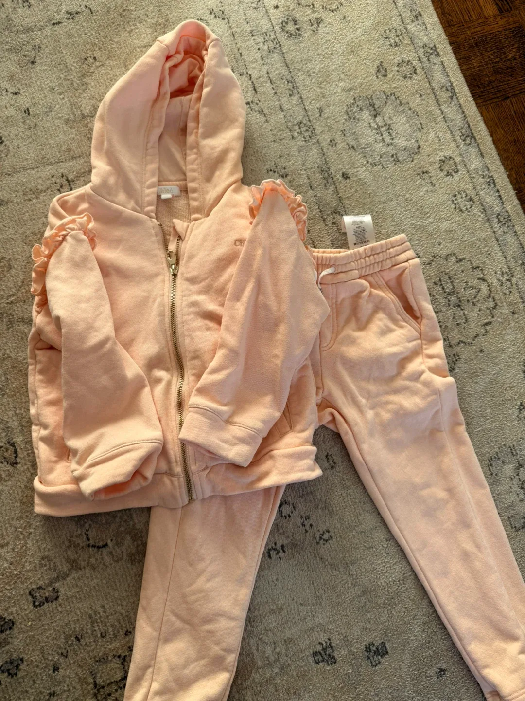 Chloé Kids' Pink Cotton-Blend Tracksuit thumbnail