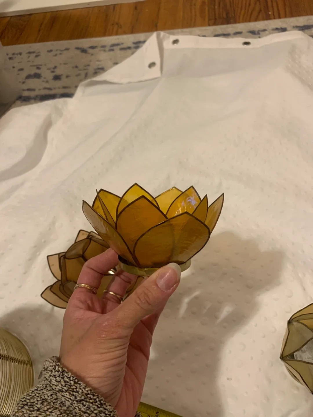 World Market Lotus Capiz Tealight Candle Holders image indicator(3)