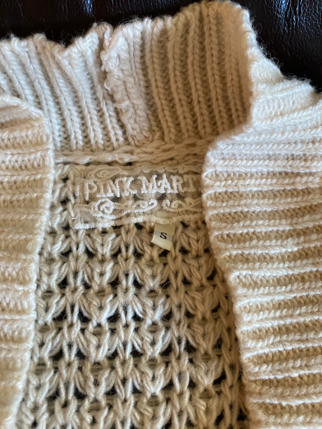 Pink Martini Cream Knit Cardigan - Size Small - photo 3