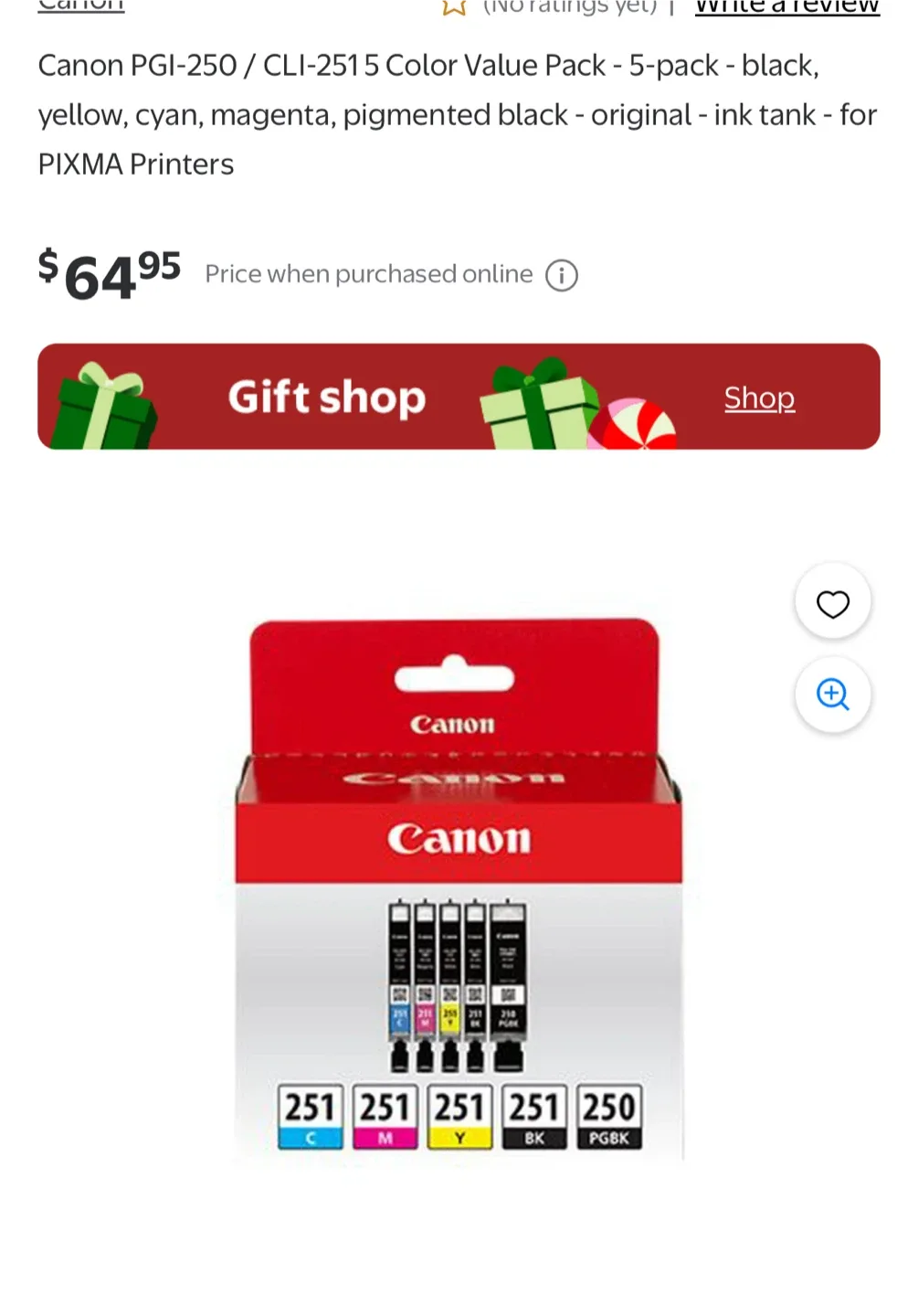 New unopened Canon PGI-250/CLI-251 5 Color Value Pack(ink) image indicator(2)