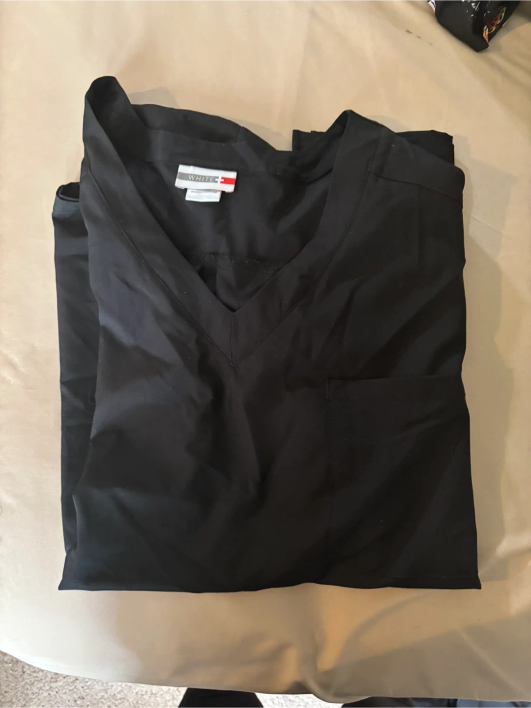 WHITE CROSS Black Scrub Top