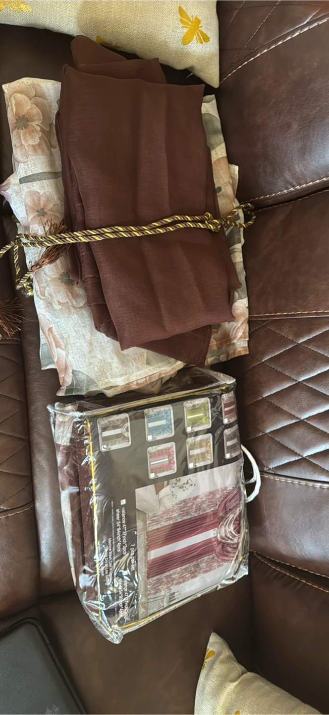 New Floral & Brown Curtain Set - photo 2