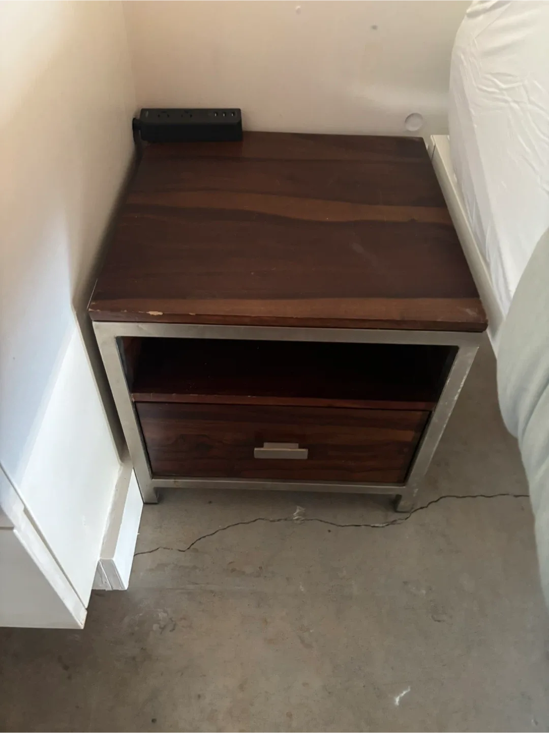 Set of two Brown Wood Nightstand with Drawer image indicator(9)