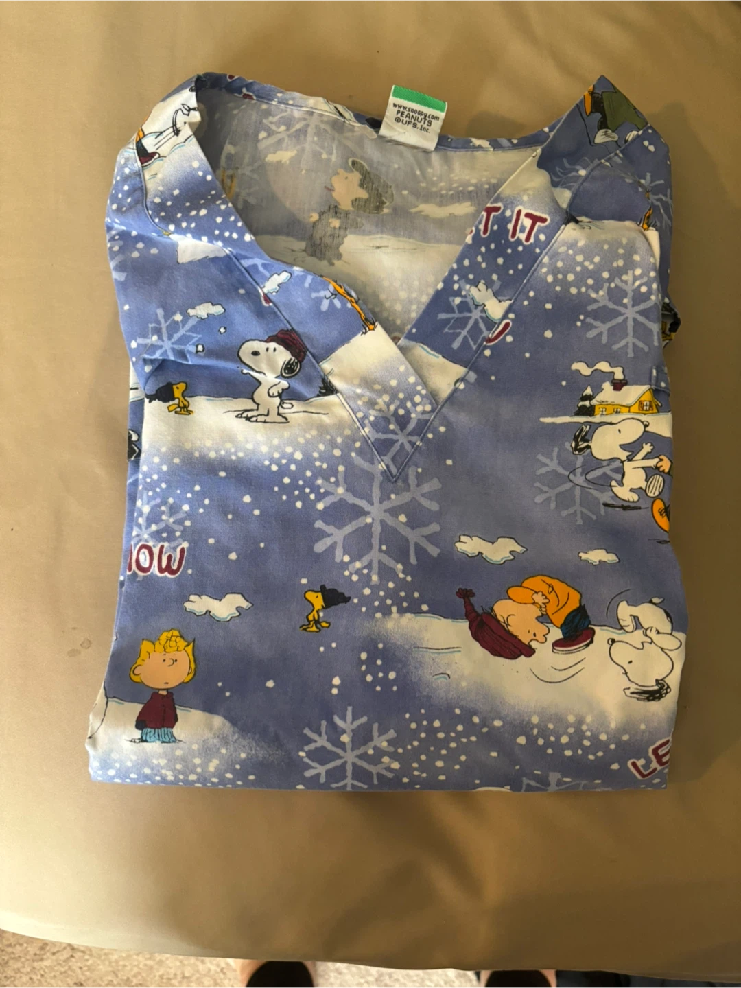 Snoopy Print Scrub Top