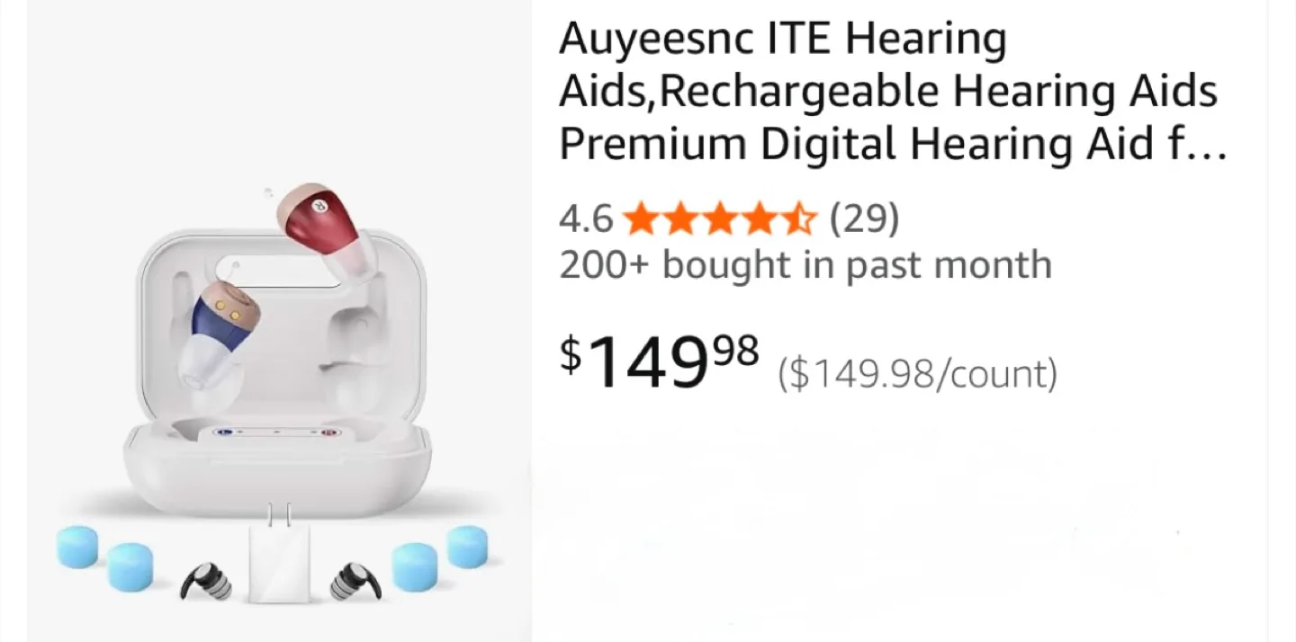 Auyeesnc ITE Hearing Aids - New in Box image indicator(5)