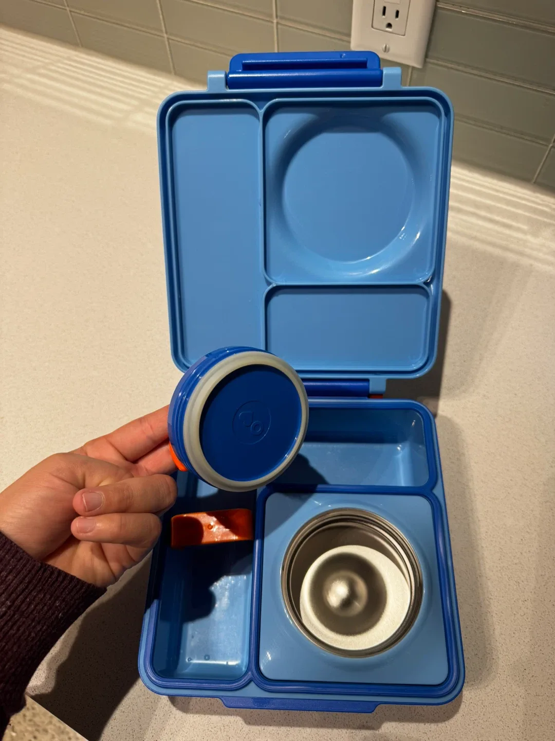 OmieBox Blue Bento Lunch Box image indicator(4)