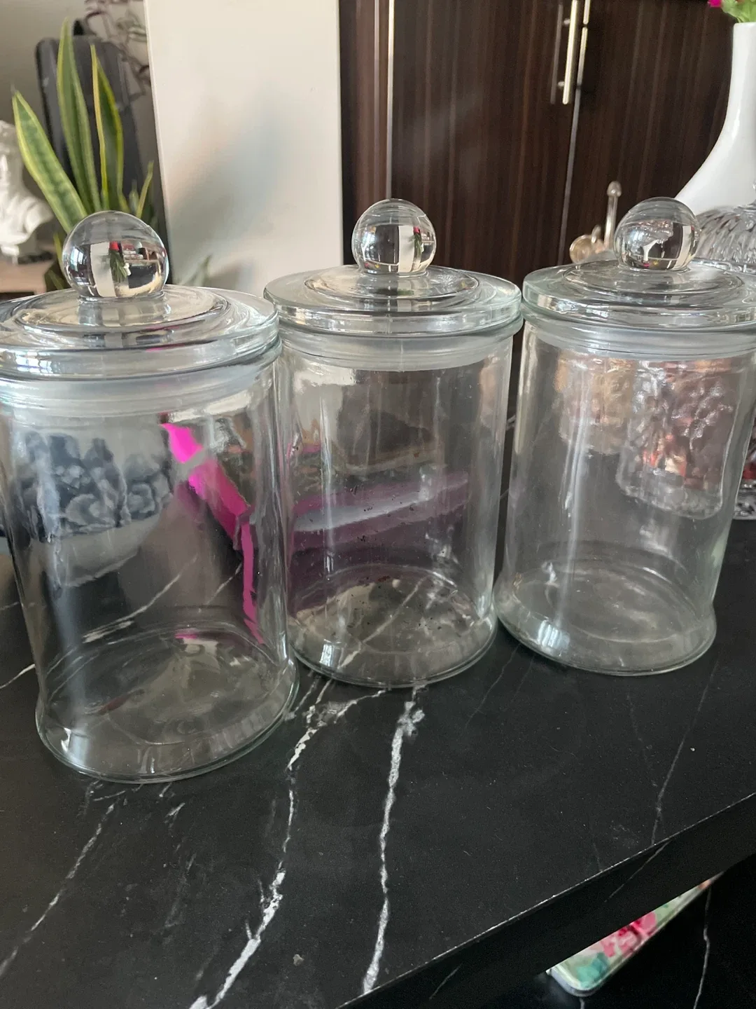 Glass Canisters with Lids - Set of 3 thumbnail