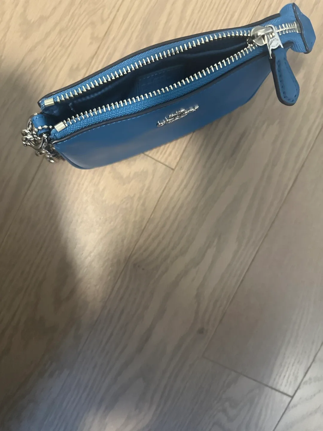 Coach Blue Leather Wristlet thumbnail