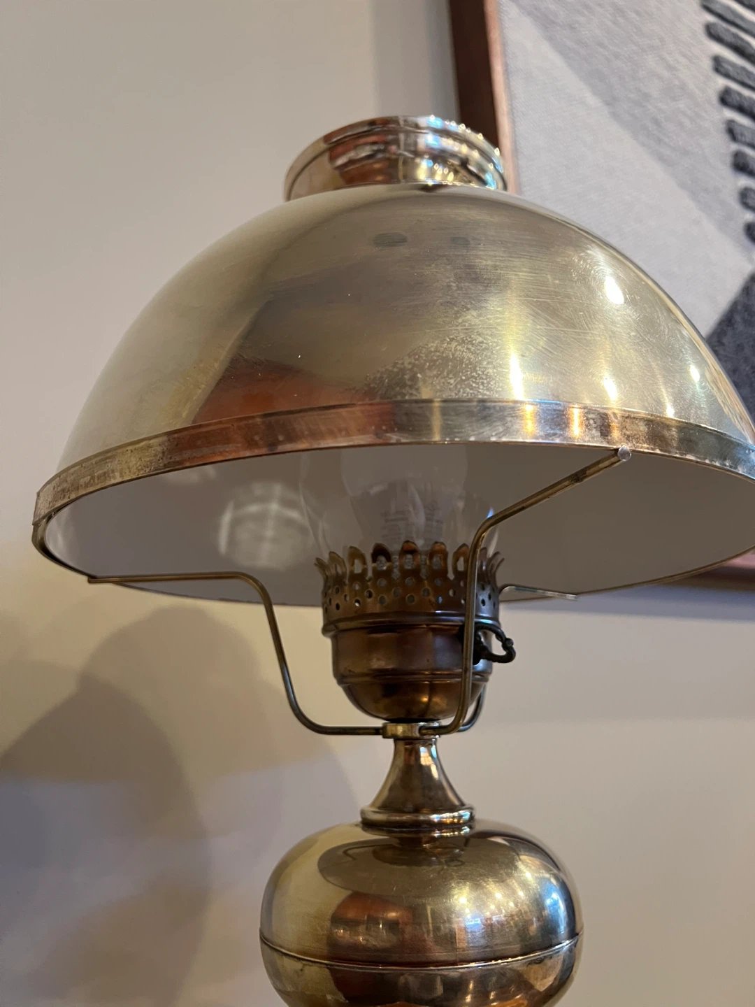 Vintage Hurricane Brass Lamp - photo 4