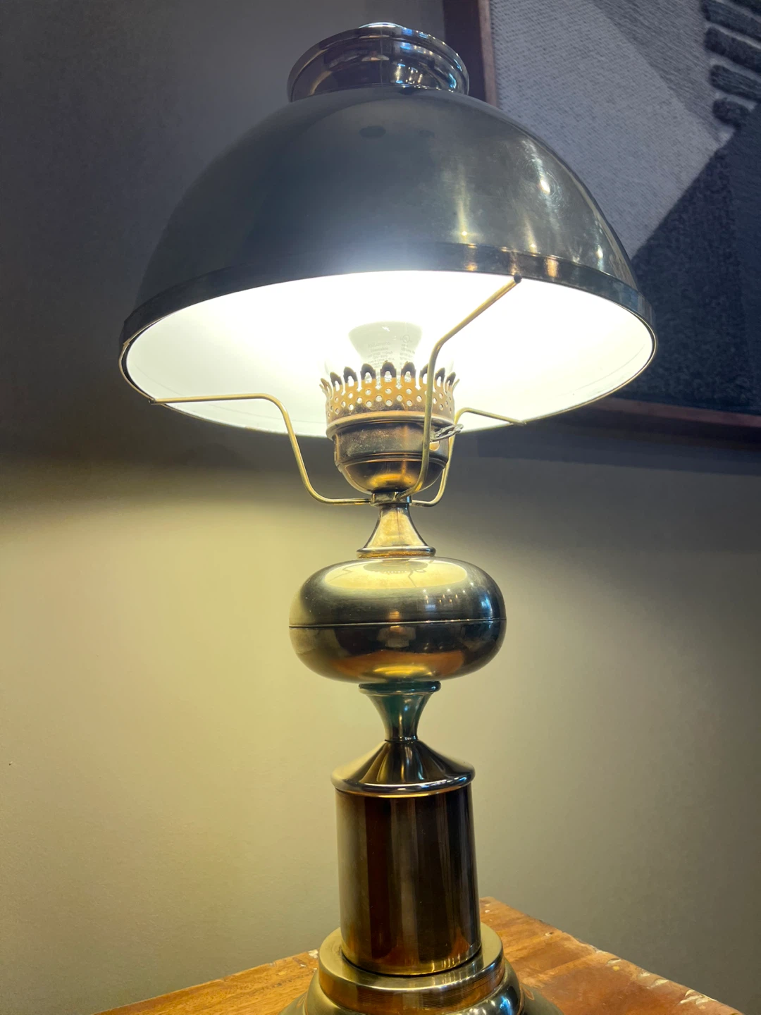 Vintage Hurricane Brass Lamp - photo 2