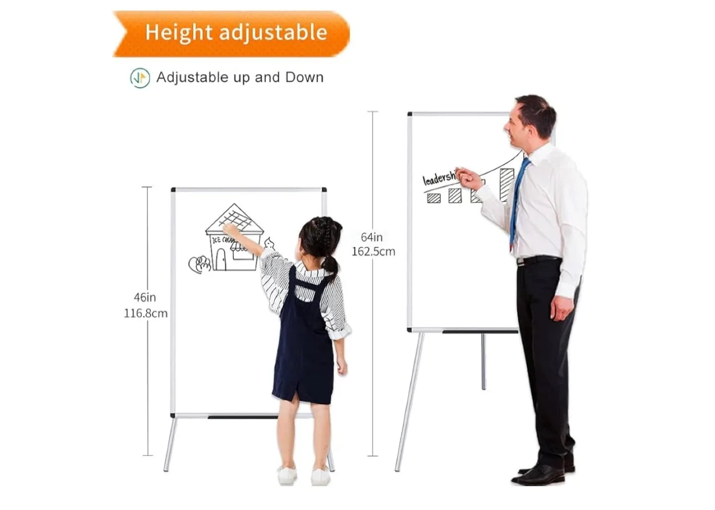 36x24" Dry Erase Board Easel - Height Adjustable image indicator(2)