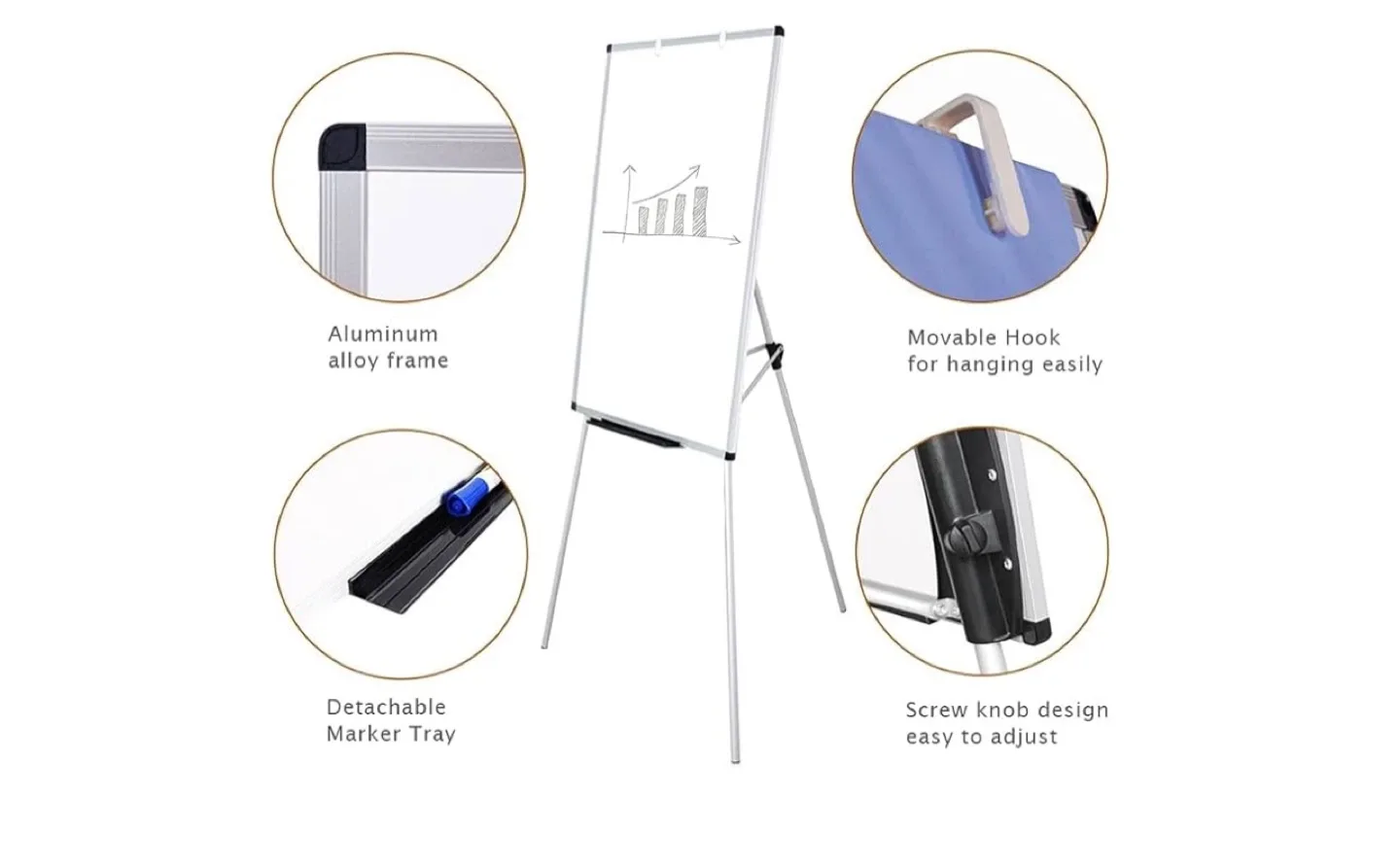 36x24" Dry Erase Board Easel - Height Adjustable image indicator(3)