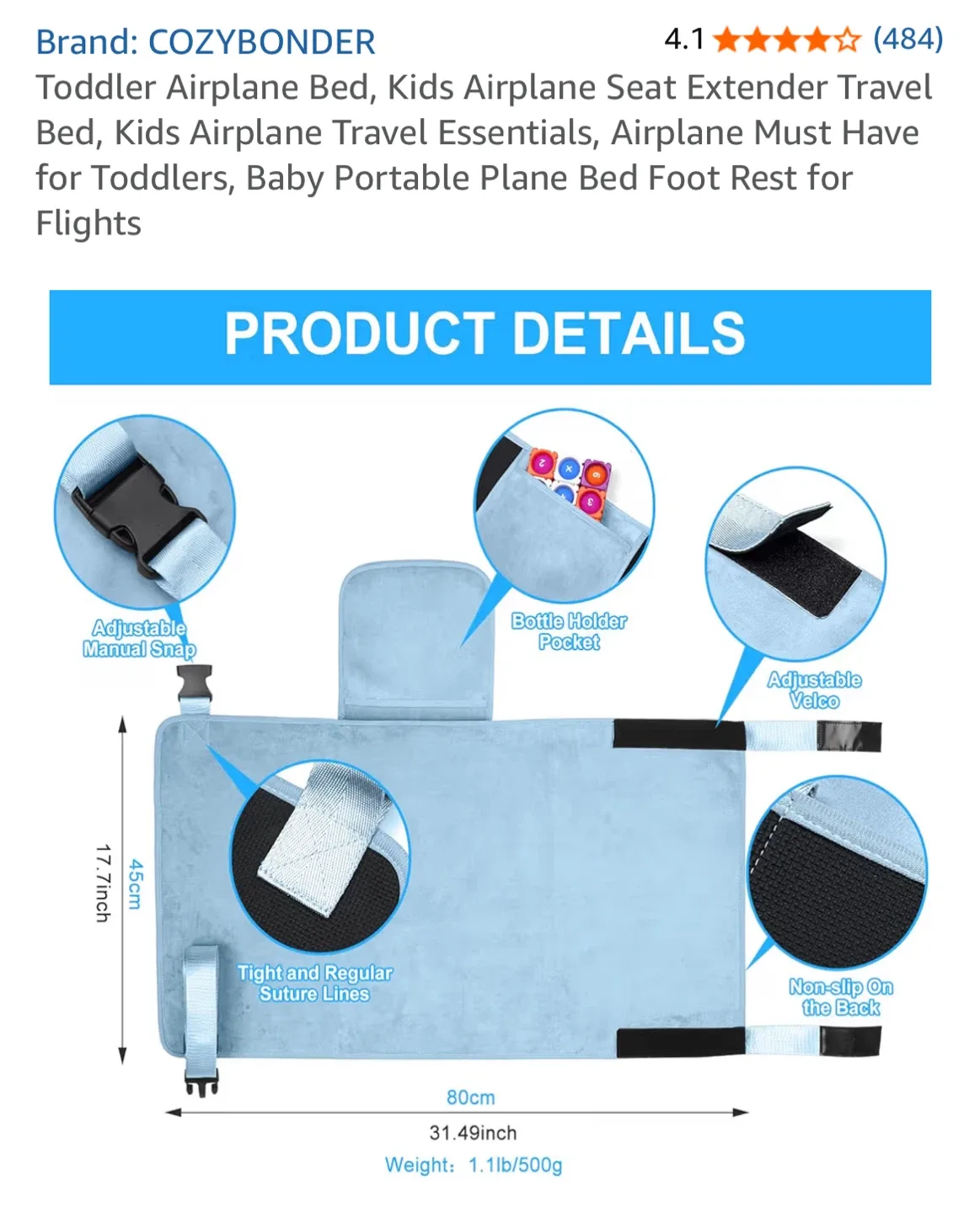 Cozybonder Toddler Airplane Bed image indicator(2)