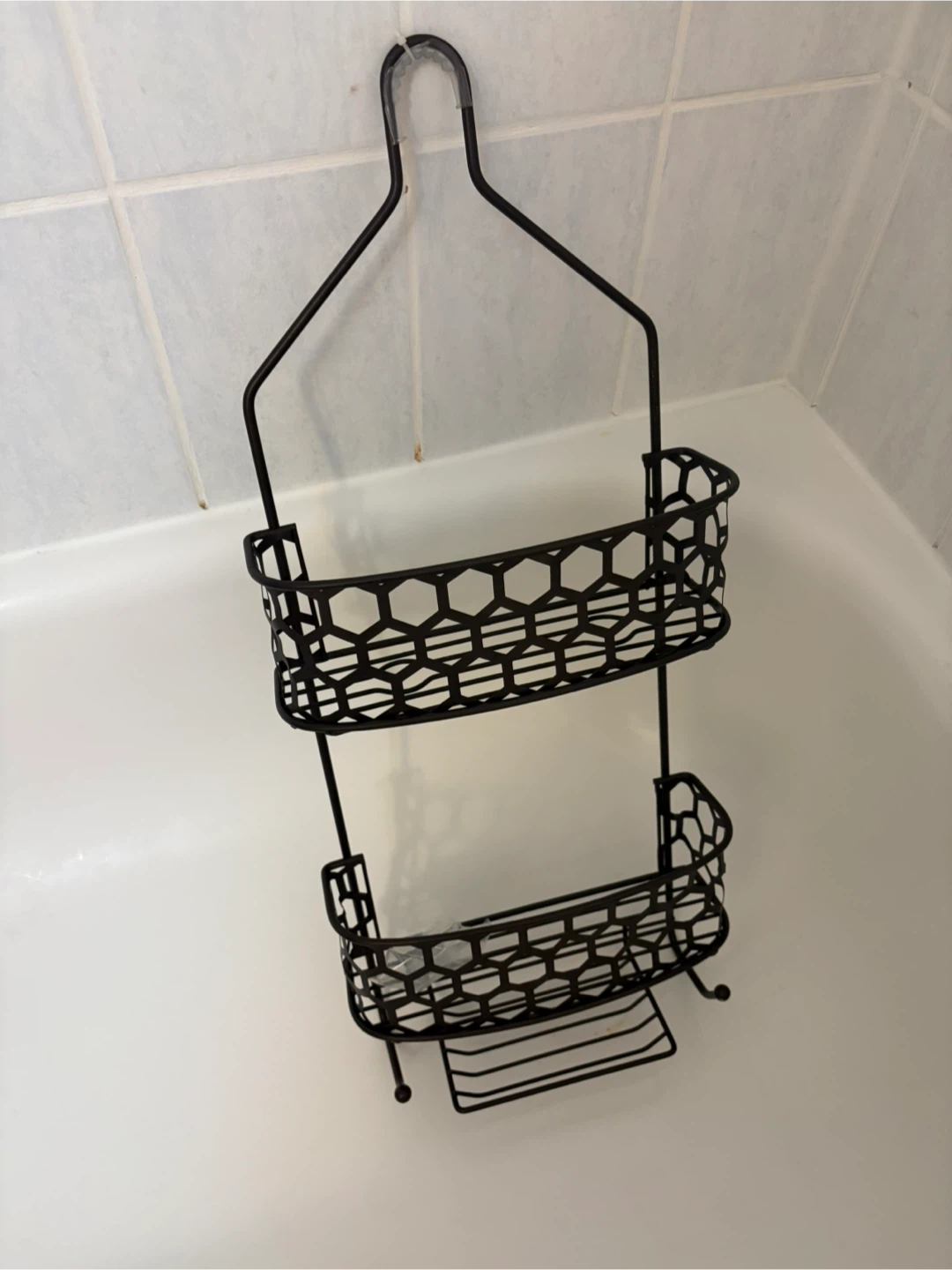 Brown Metal Over-the-Shower Caddy