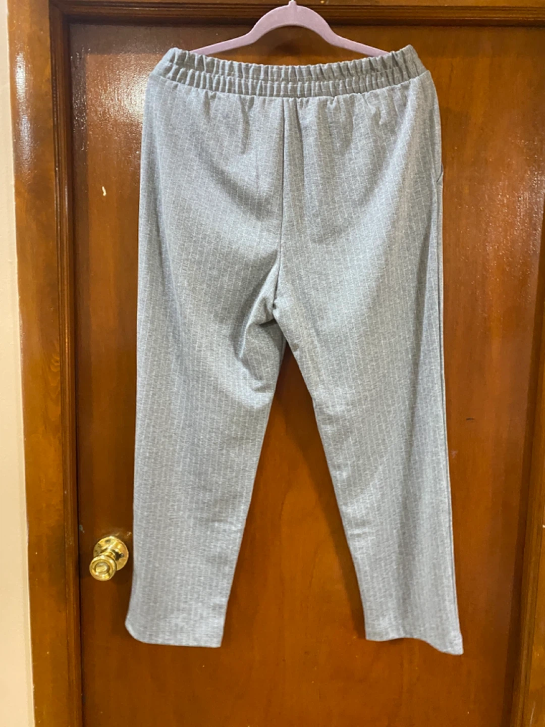 Grey pinstripe pull on pants size m - photo 5