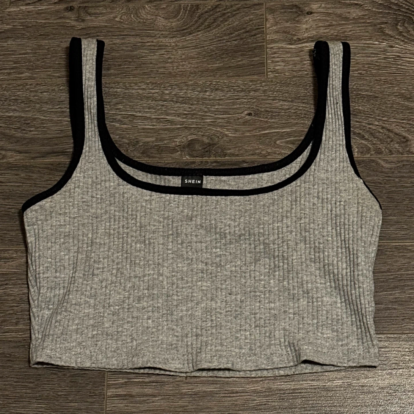 Shein Grey Ribbed Tank Top