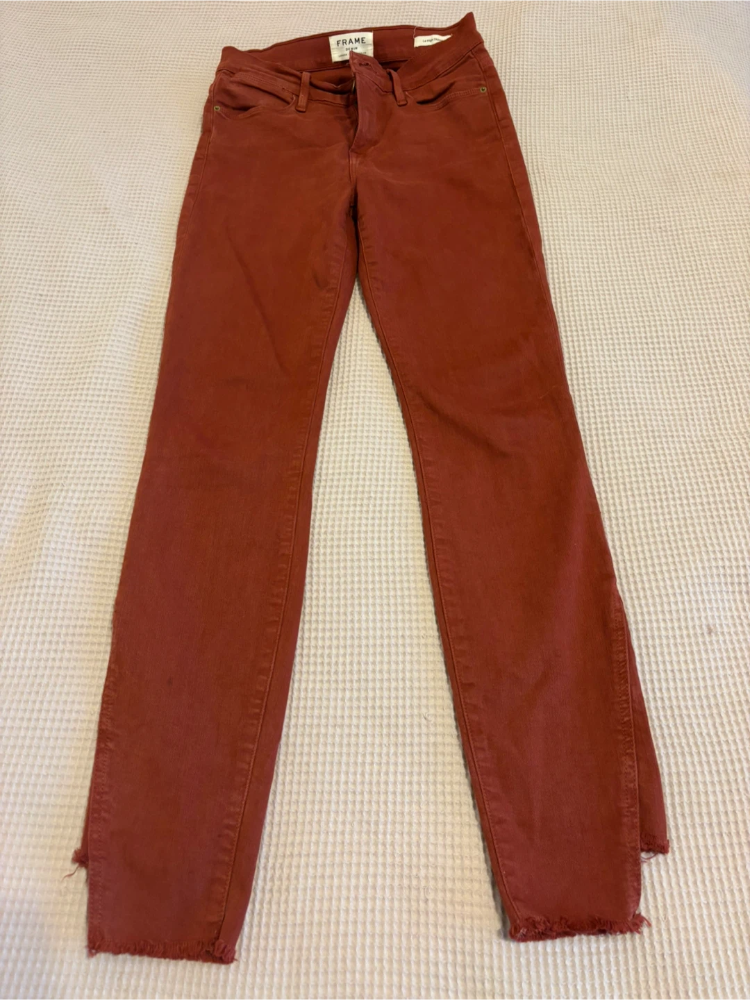 FRAME Le High Straight Jeans - Size 25 - Red🥕 - photo 3
