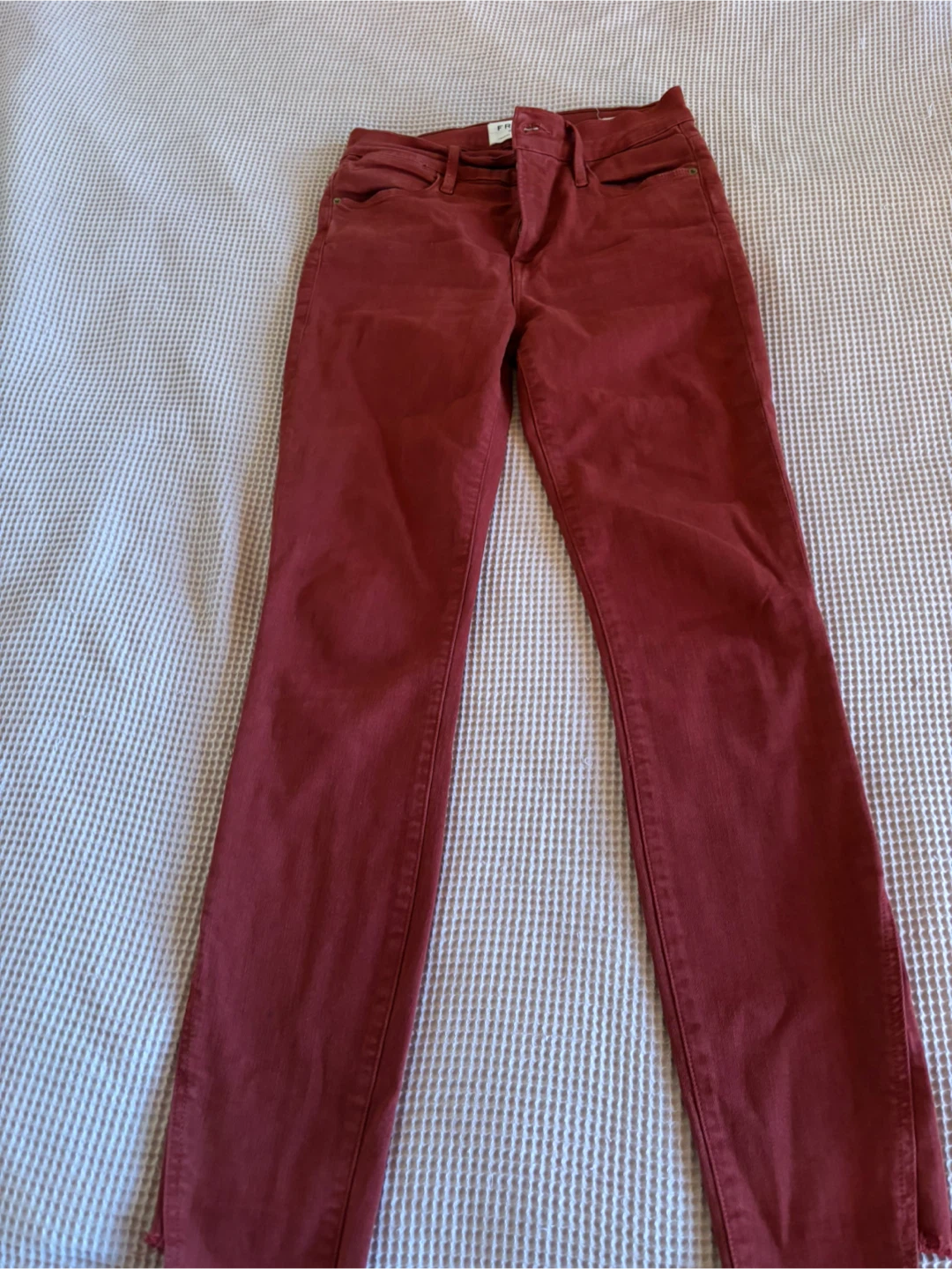 FRAME Le High Straight Jeans - Size 25 - Red🥕 - photo 4
