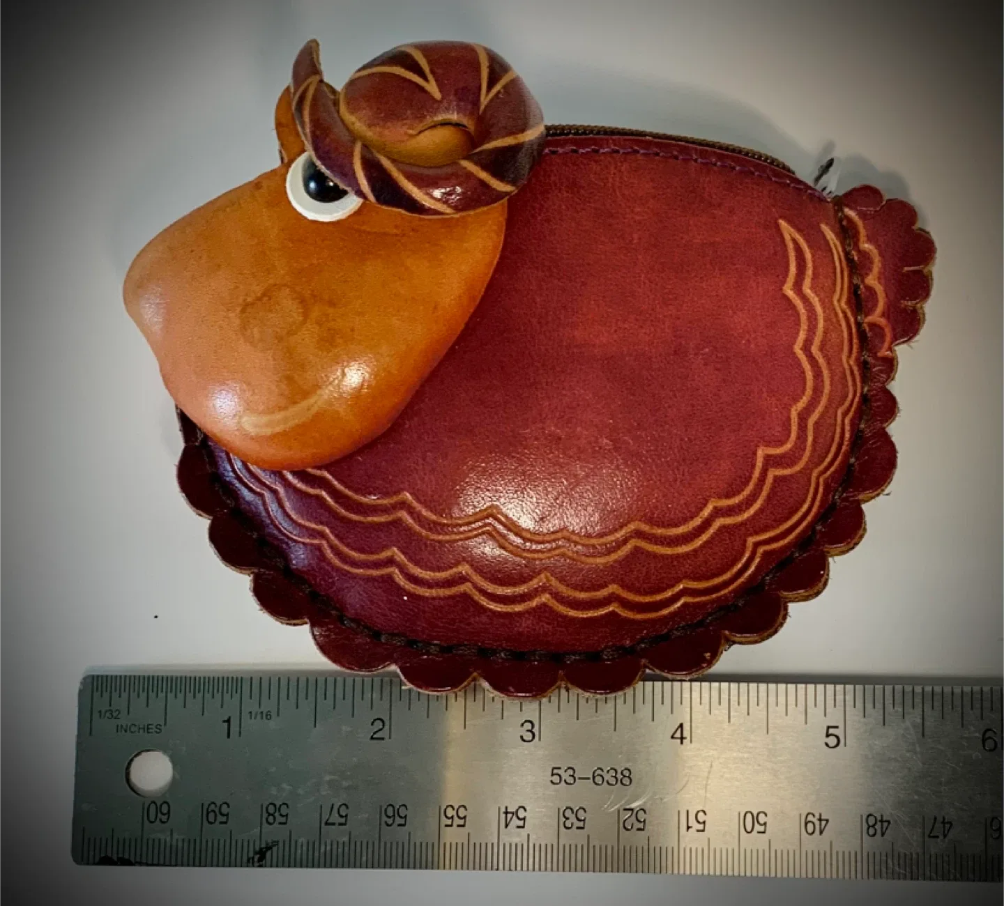 Unique Handmade Leather Sheep Coin Purse image indicator(4)