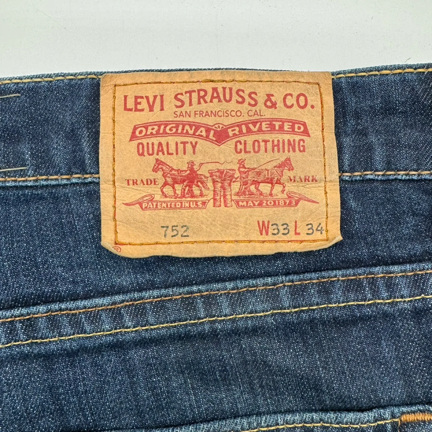 Levi's 752 Original Fit Jeans W33 L34 Men's Blue Denim (US 33) image indicator(6)