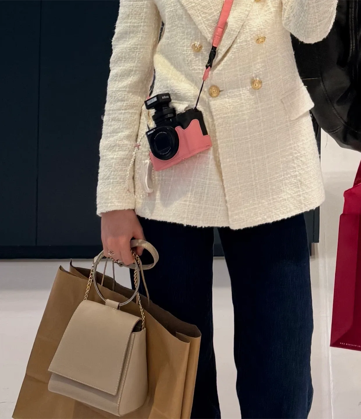 White Tweed Blazer Zara image indicator(3)