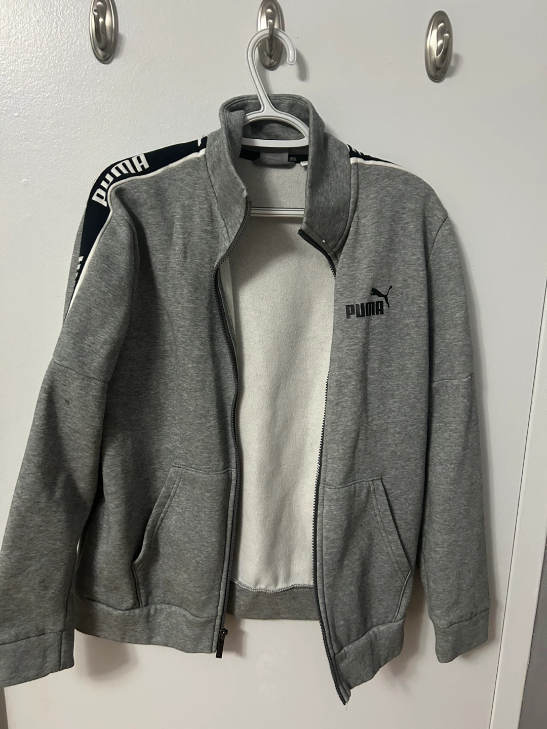 Puma Grey Track Jacket - Size Small