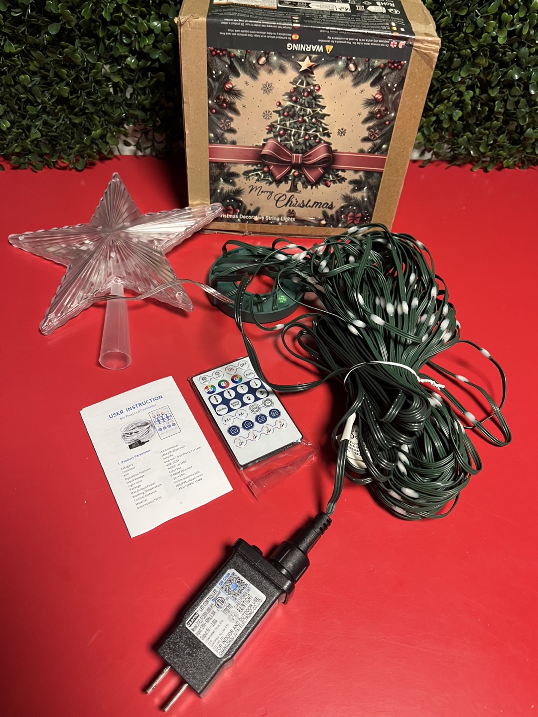 Christmas Tree Topper Star Lights with Remote