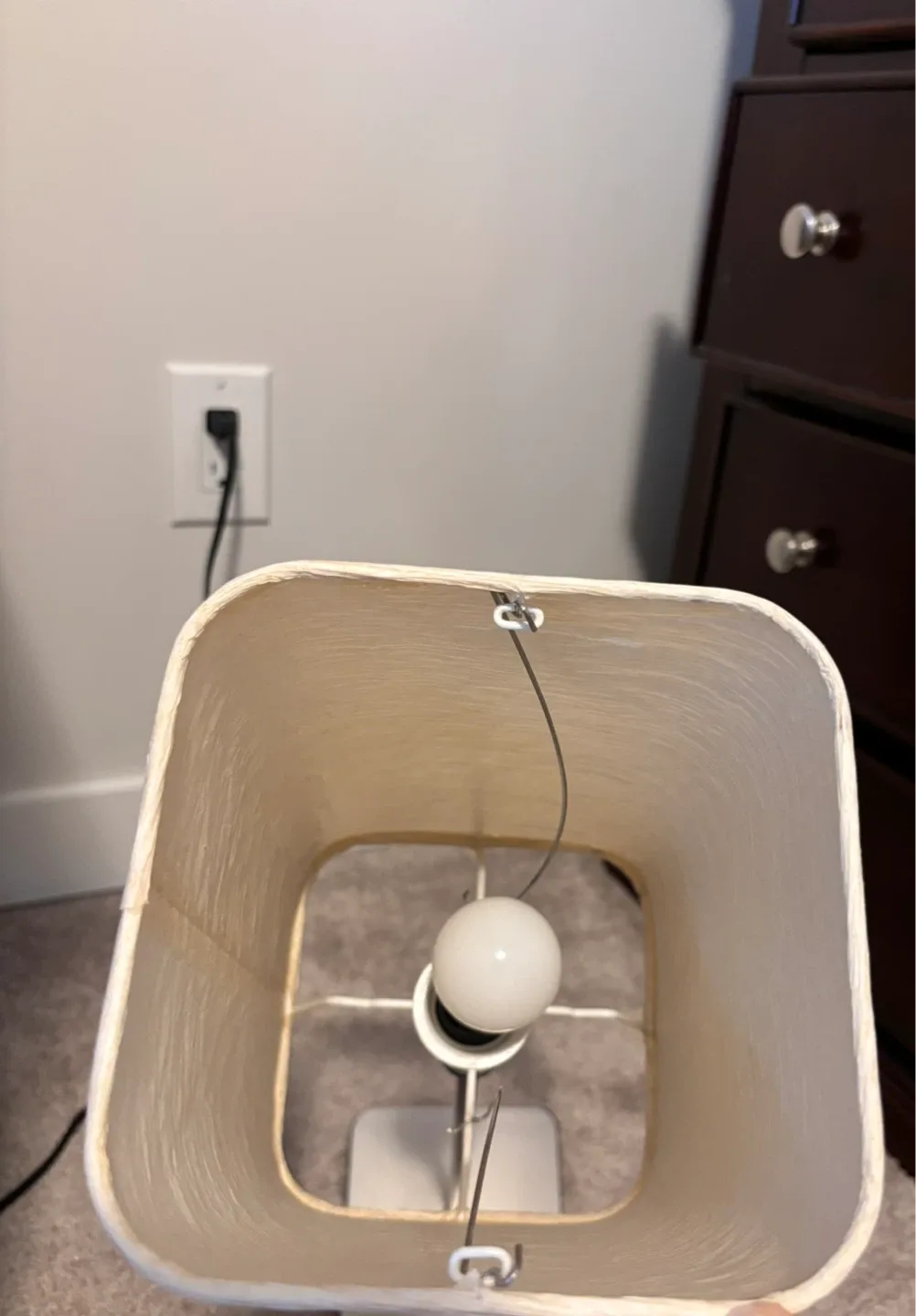 Table Lamp with White Rectangular Shade image indicator(4)