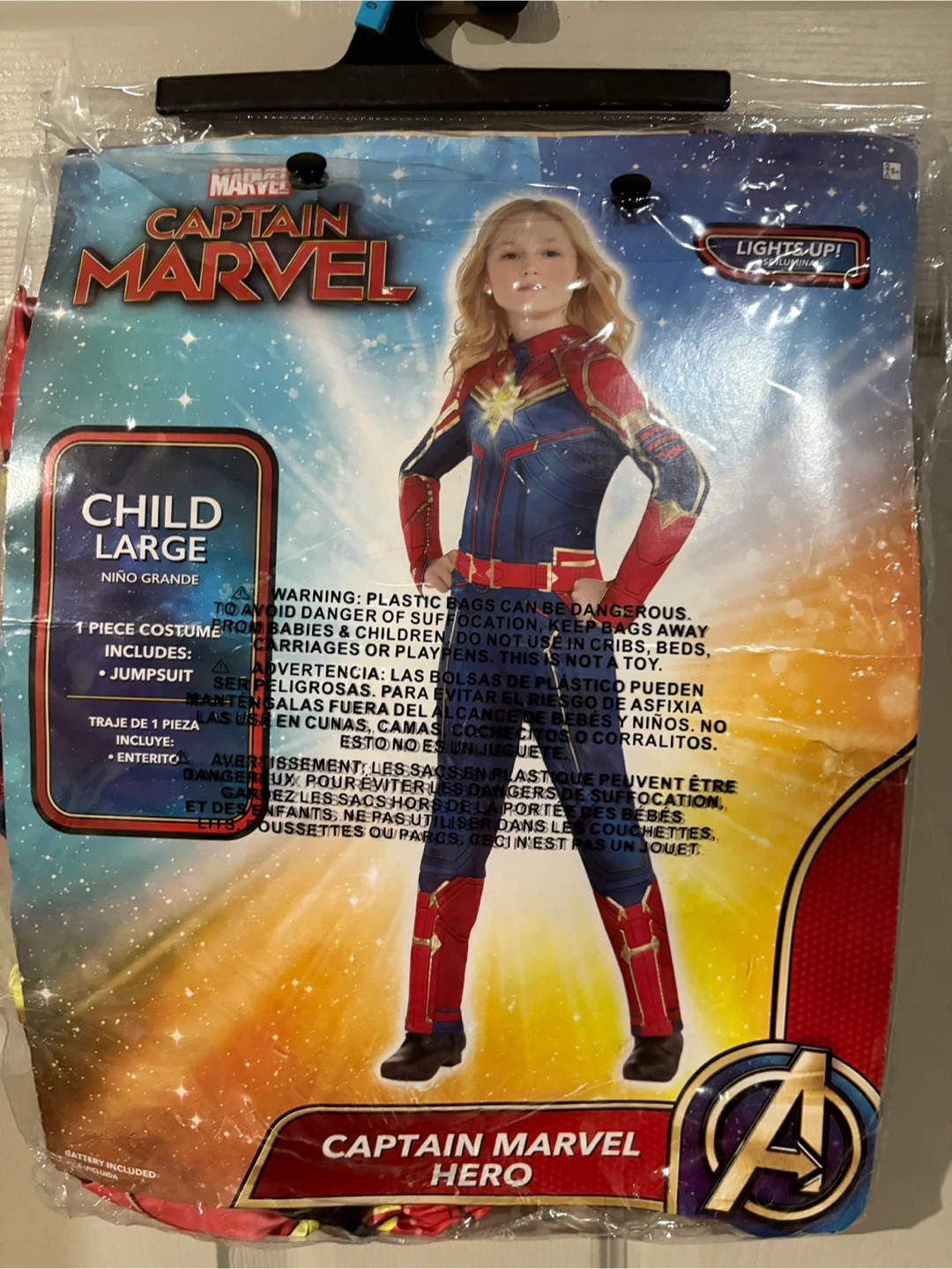 Captain Marvel Hero Costume - Size Large (12-14)