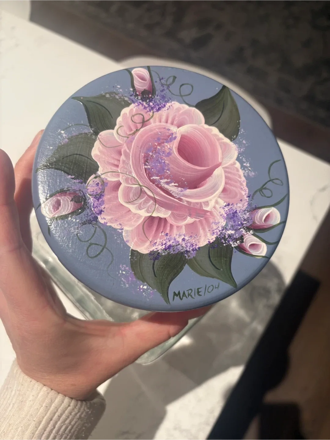 Large Glass Storage Jar with Hand-Painted Lid 🥕 image indicator(2)