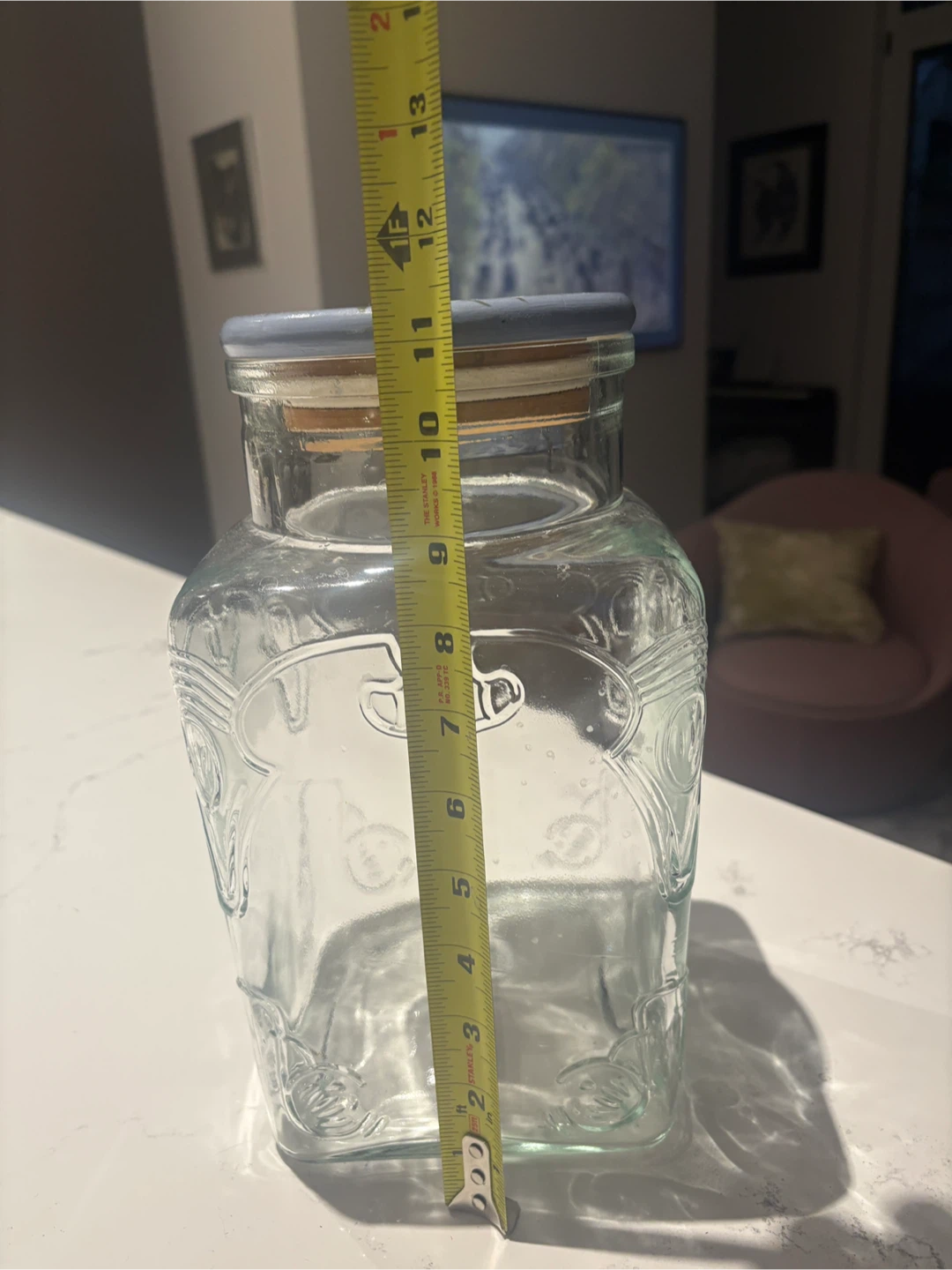 Large Glass Storage Jar with Hand-Painted Lid 🥕 - photo 4
